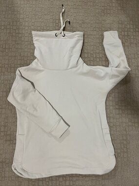 Womens Beige Pullover Hoodie Sweatshirt
